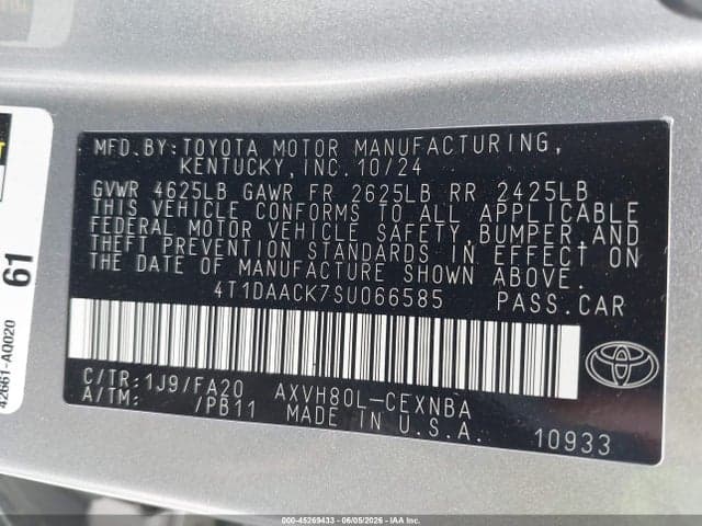 2025 TOYOTA CAMRY LE 9