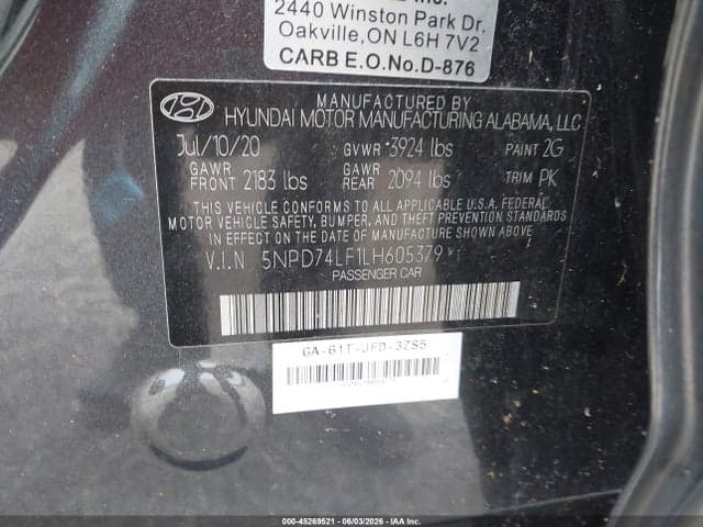 2020 HYUNDAI ELANTRA SE 9