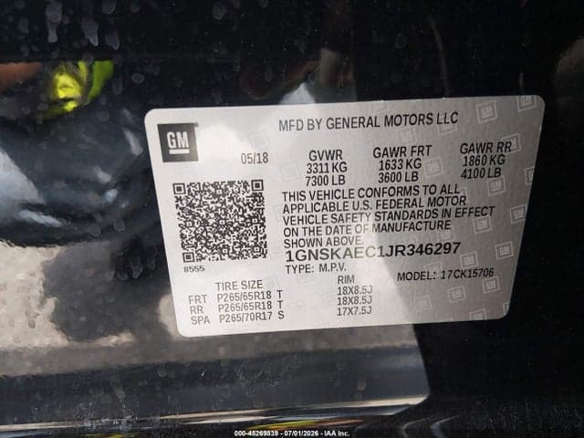 2018 CHEVROLET TAHOE LS 9