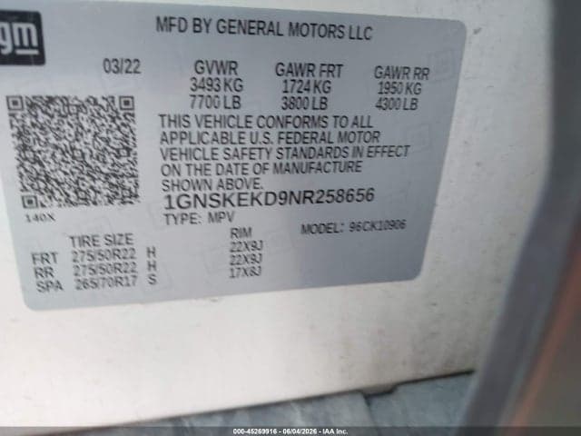 2022 CHEVROLET SUBURBAN 4WD RST 9