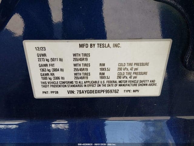 2023 TESLA MODEL Y AWD/LONG RANGE DUAL MOTOR ALL-WHEEL DRIVE 9