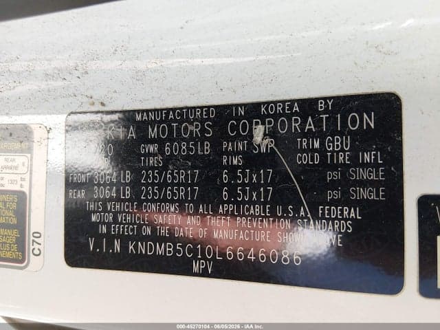 2020 KIA SEDONA LX 9