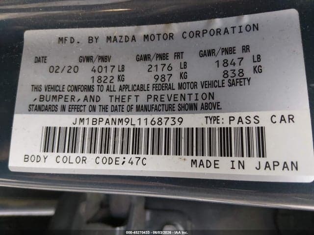 2020 MAZDA MAZDA3 PREMIUM PACKAGE 9