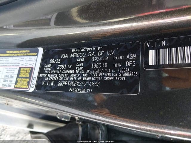 2025 KIA K4 LX 9