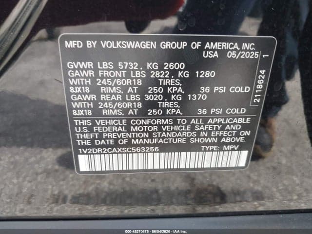 2025 VOLKSWAGEN ATLAS 2.0T SE 9