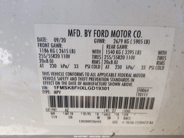 2020 FORD EXPLORER LIMITED 9