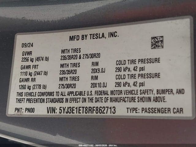 2024 TESLA MODEL 3 PERFORMANCE ALL-WHEEL DRIVE 9