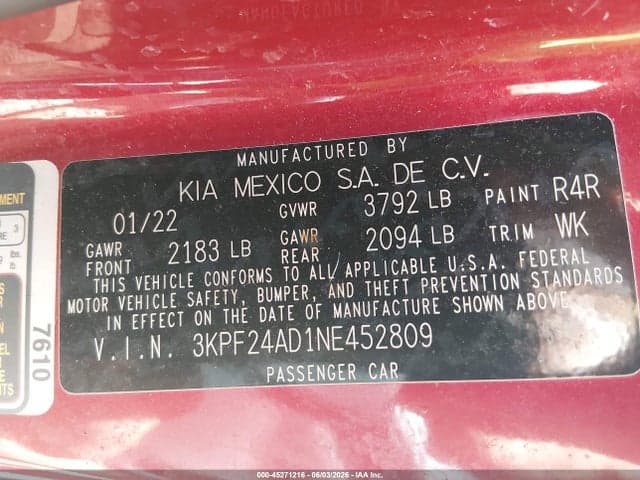 2022 KIA FORTE LXS 9