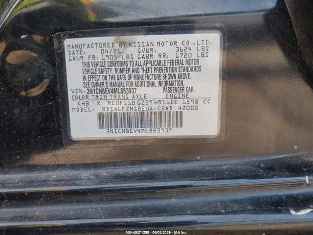 2021 NISSAN VERSA SV XTRONIC CVT 9