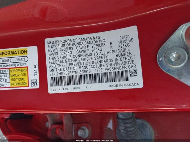 2022 HONDA CIVIC LX 9