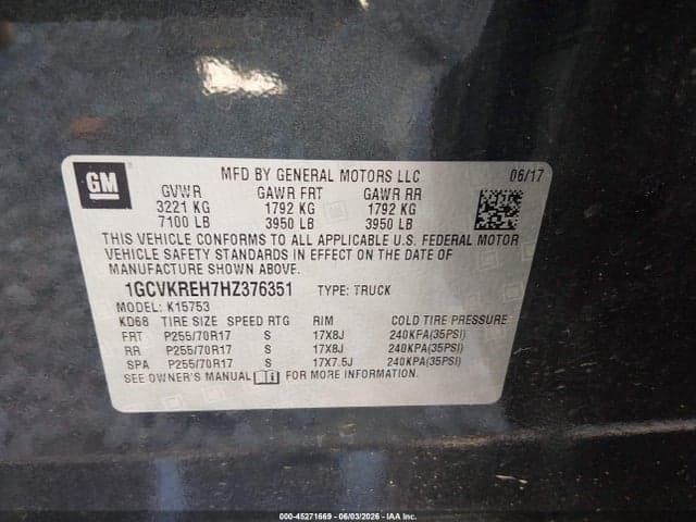 2017 CHEVROLET SILVERADO 1500 1LT 9
