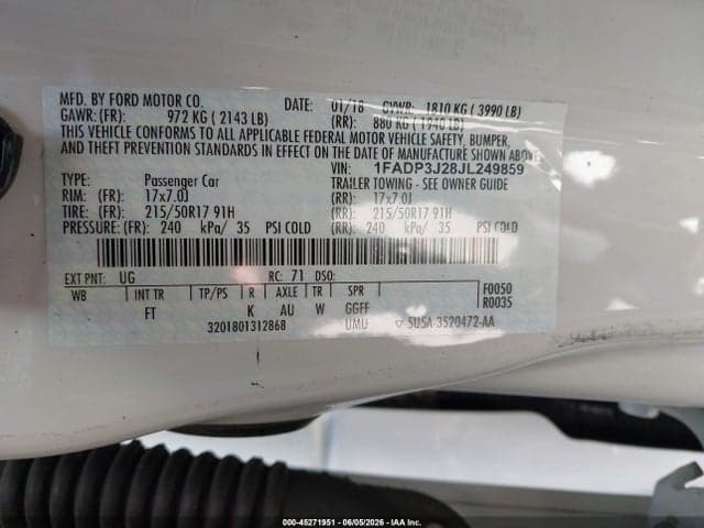 2018 FORD FOCUS TITANIUM 9