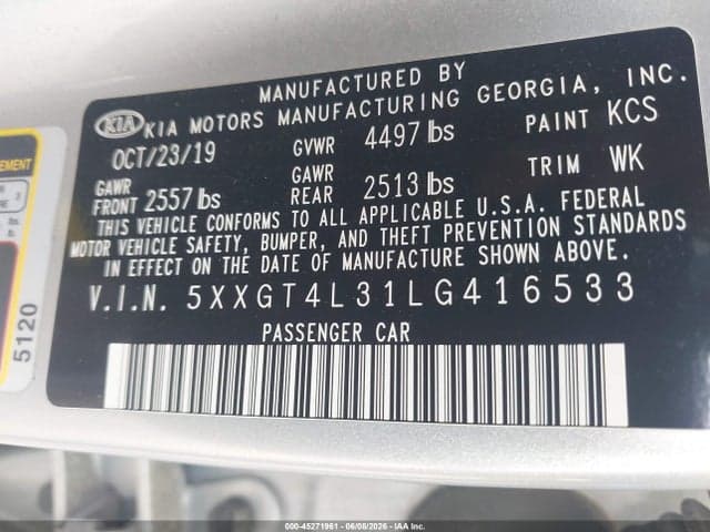 2020 KIA OPTIMA LX 9