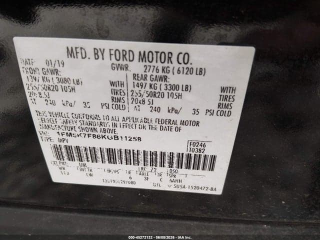 2019 FORD EXPLORER LIMITED 9