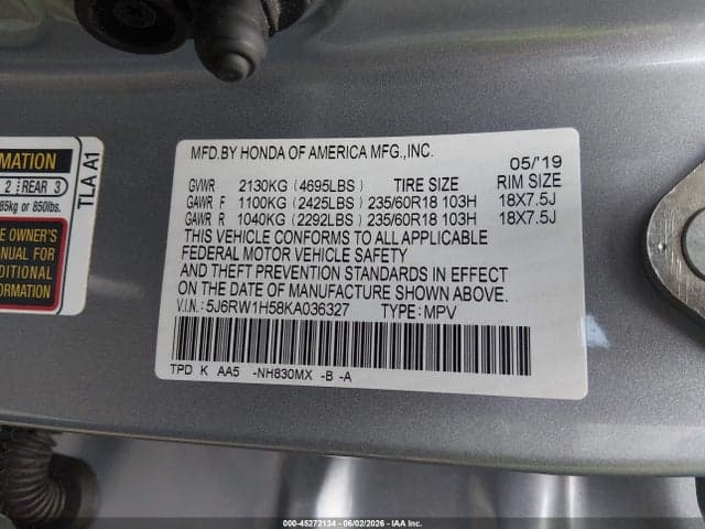 2019 HONDA CR-V EX 9