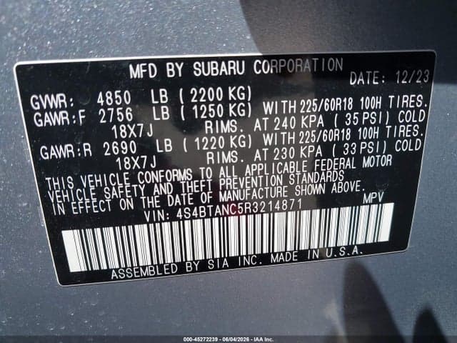 2024 SUBARU OUTBACK LIMITED 9