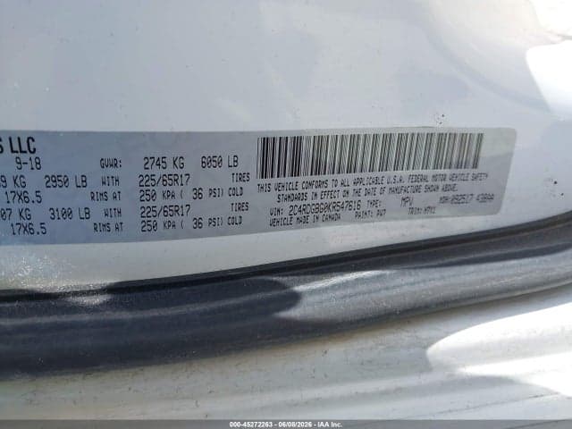 2019 DODGE GRAND CARAVAN SE 9