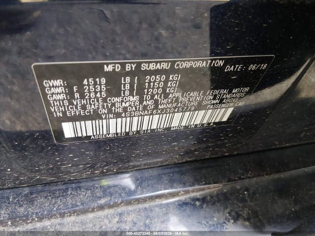 2018 SUBARU LEGACY 2.5I PREMIUM 9