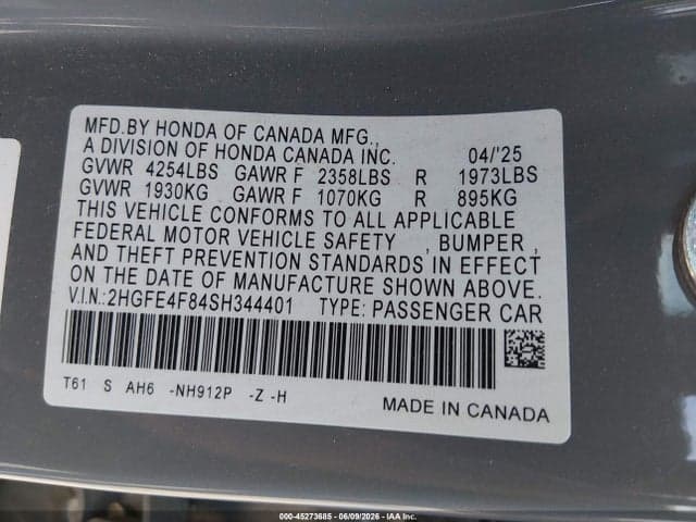 2025 HONDA CIVIC HYBRID SPORT/SPORT TOURING 9