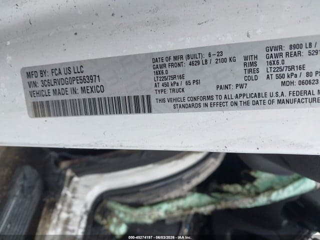 2023 RAM PROMASTER 2500 HIGH ROOF 159 WB 9