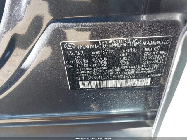 2020 HYUNDAI SANTA FE SEL 9