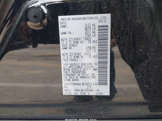 2017 NISSAN ROGUE SV 9
