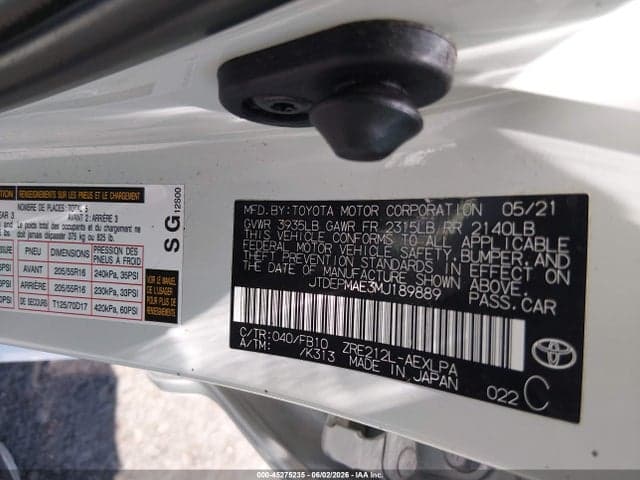 2021 TOYOTA COROLLA LE 9