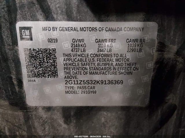 2019 CHEVROLET IMPALA LT 9