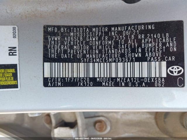2021 TOYOTA COROLLA SE 9