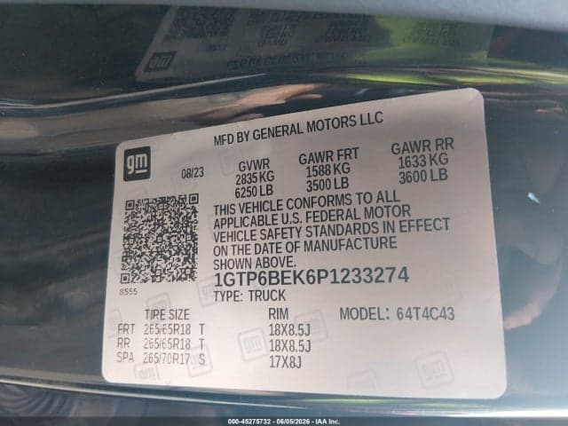 2023 GMC CANYON 4WD SHORT BOX ELEVATION 9