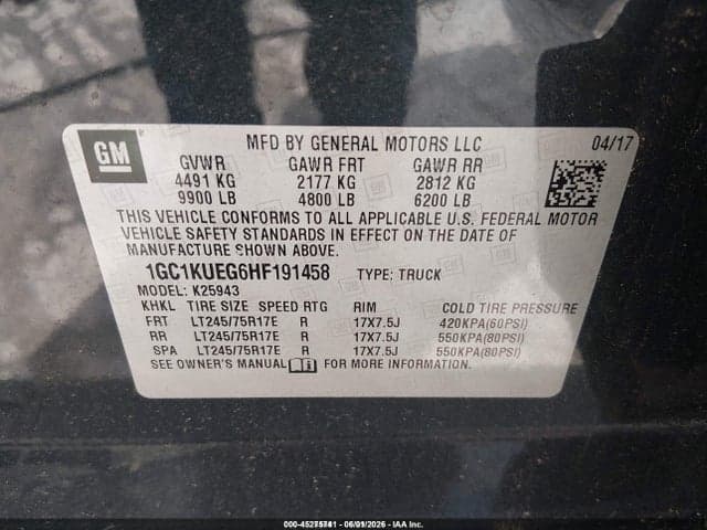 2017 CHEVROLET SILVERADO 2500HD WT 9