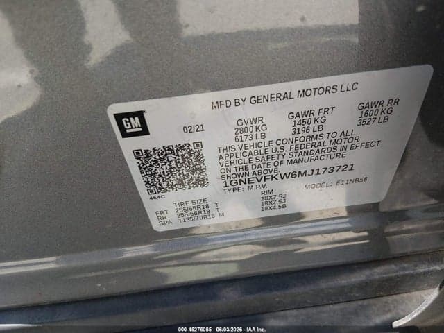 2021 CHEVROLET TRAVERSE AWD LS 9