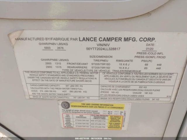 2020 LANCE LANCE 9