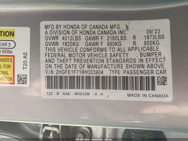 2024 HONDA CIVIC EX 9