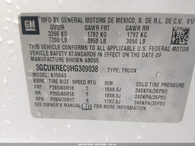 2017 CHEVROLET SILVERADO 1500 2LT 9