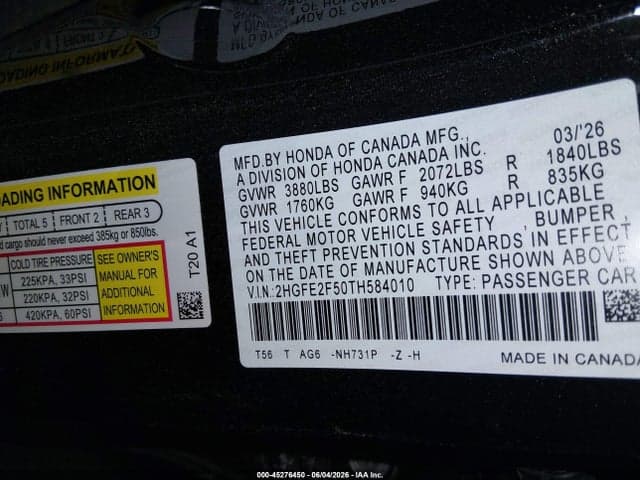 2026 HONDA CIVIC SPORT 9