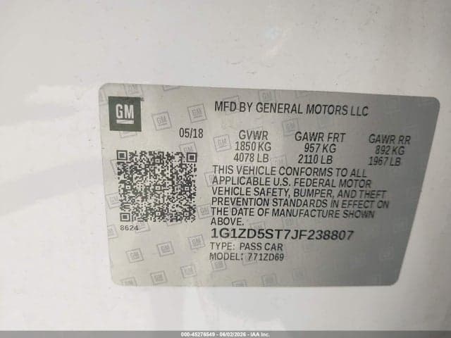 2018 CHEVROLET MALIBU LT 9