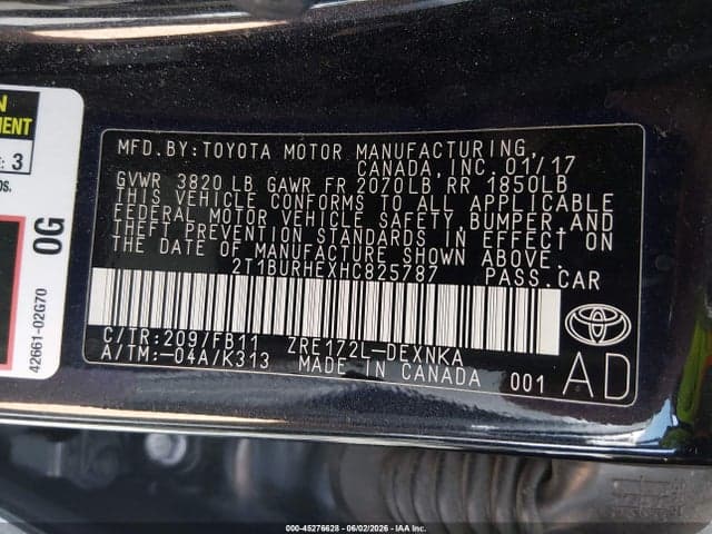 2017 TOYOTA COROLLA LE 9