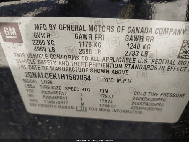 2017 CHEVROLET EQUINOX LT 9