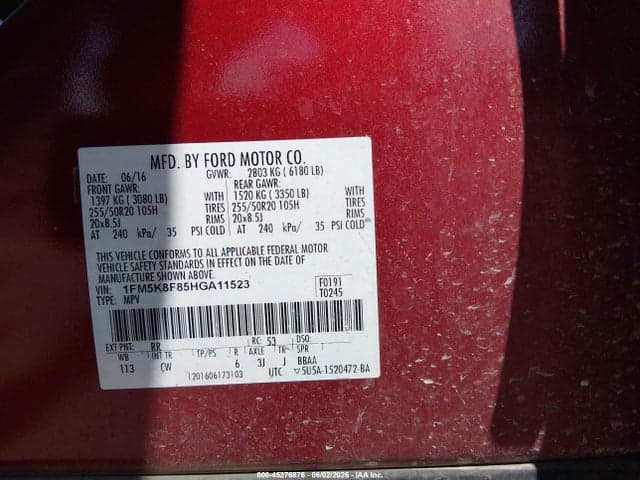 2017 FORD EXPLORER LIMITED 9