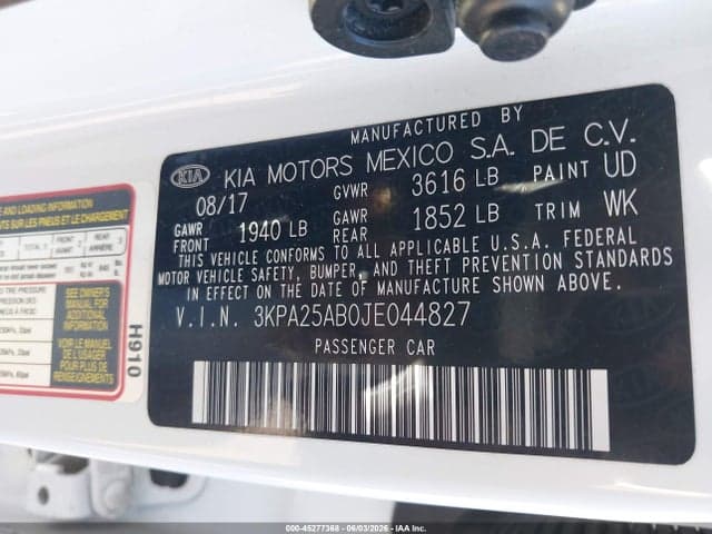 2018 KIA RIO S 9