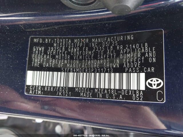 2025 TOYOTA COROLLA LE 9