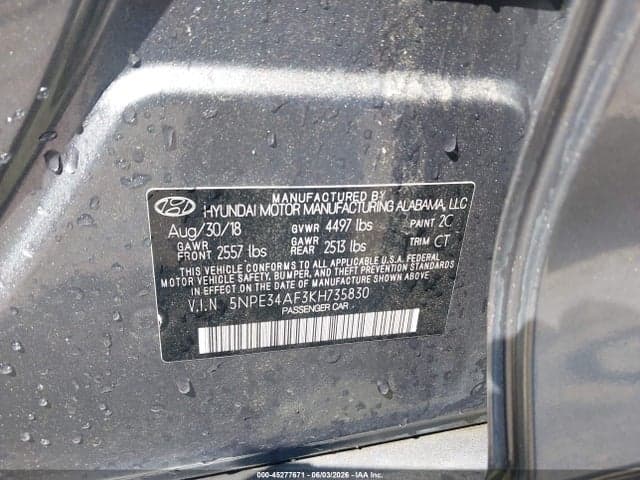 2019 HYUNDAI SONATA SEL 9