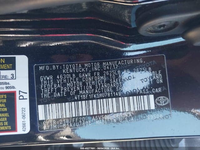 2017 TOYOTA CAMRY SE 9
