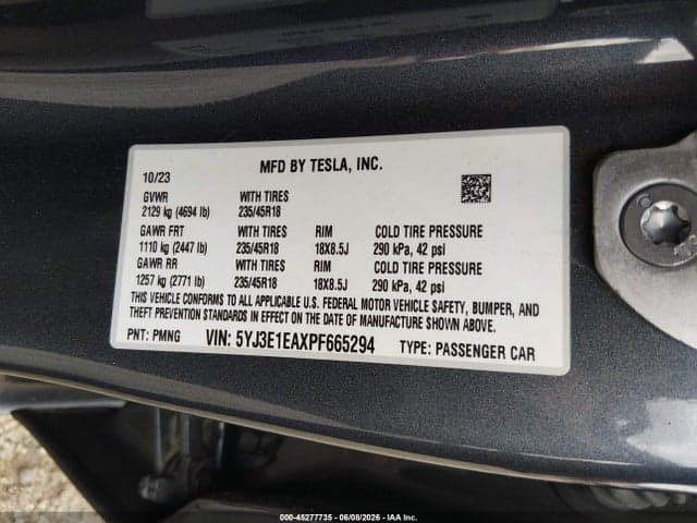 2023 TESLA MODEL 3 REAR-WHEEL DRIVE 9