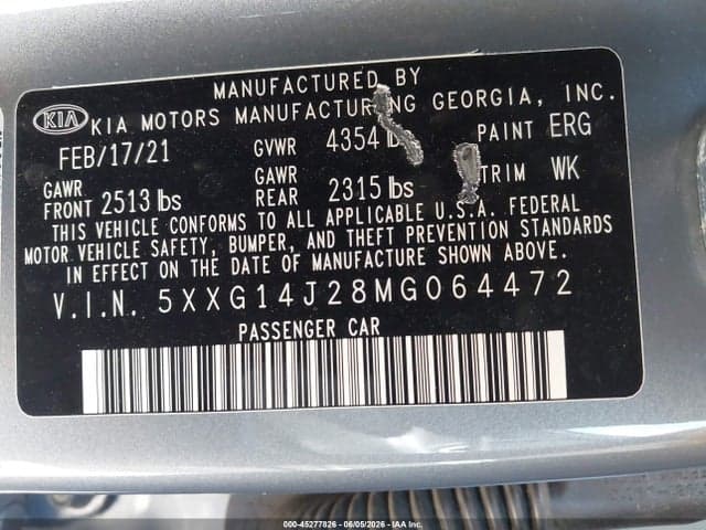 2021 KIA K5 LXS 9