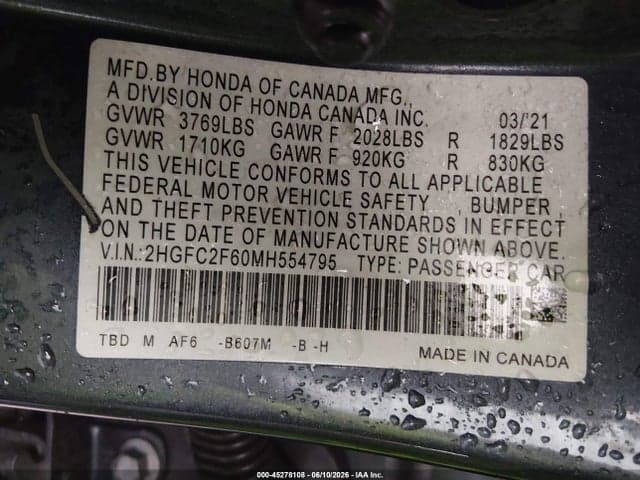 2021 HONDA CIVIC LX 9