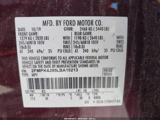 2020 FORD EDGE SEL 9