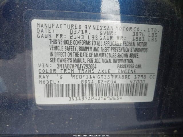 2018 NISSAN SENTRA SV 9