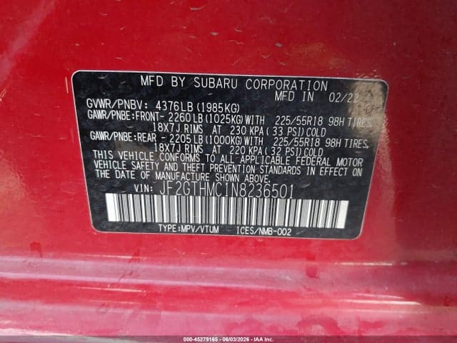 2022 SUBARU CROSSTREK LIMITED 9